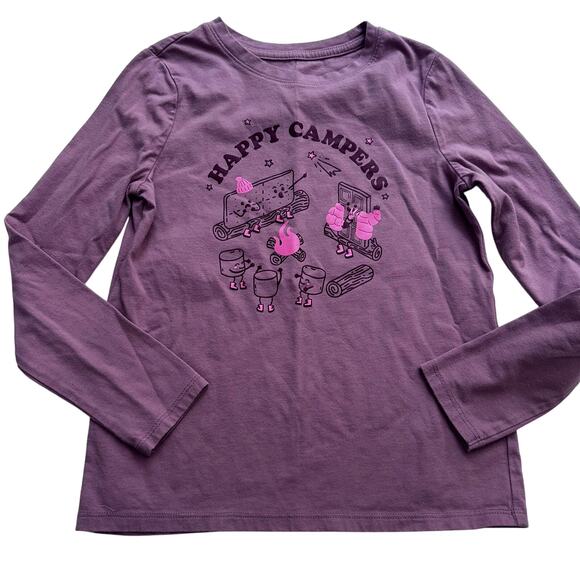 Cat & Jack Other - Cat & Jack Happy Campers Purple Long Sleeve Tee - Medium